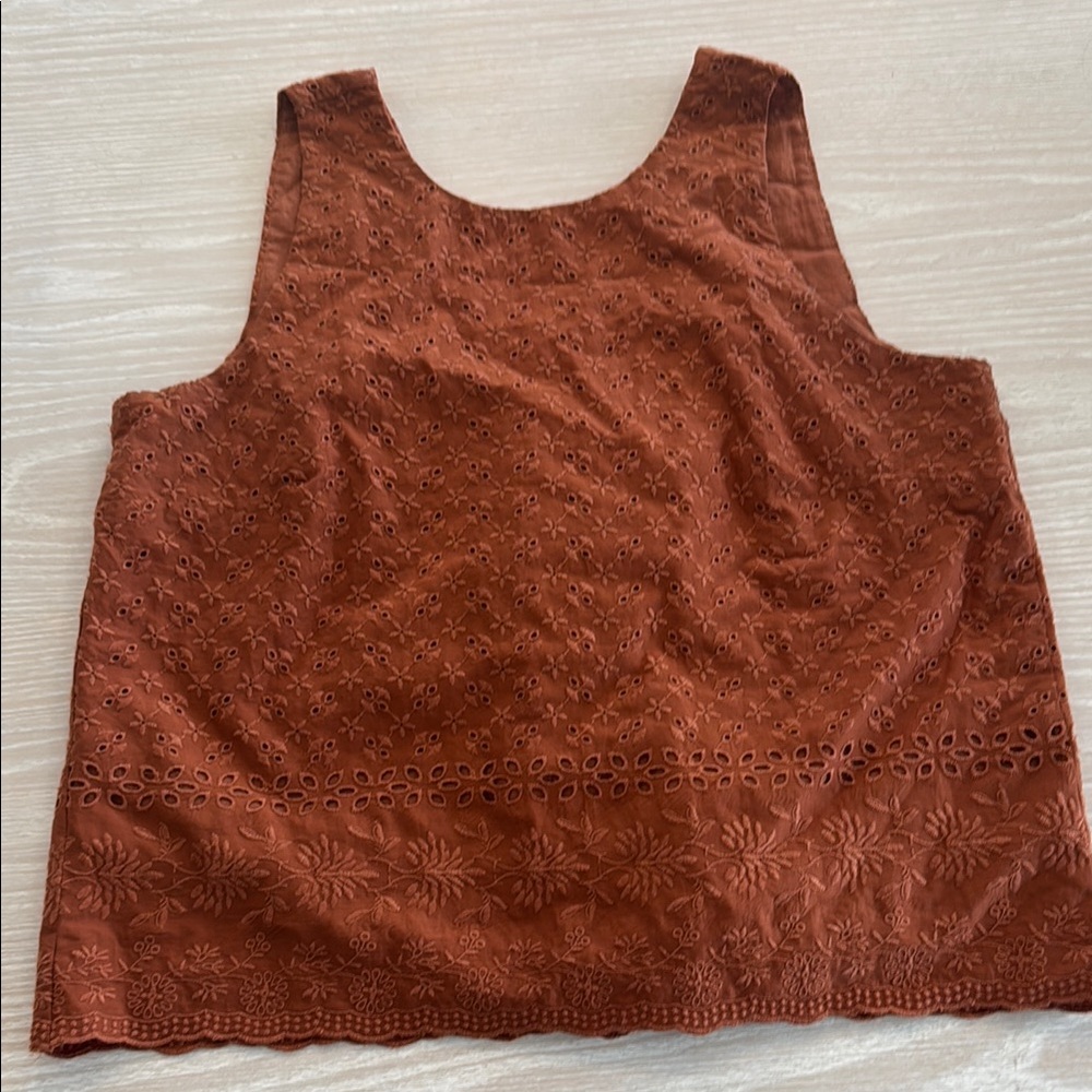 LOFT Brown Boxy Sleeveless Tank Top